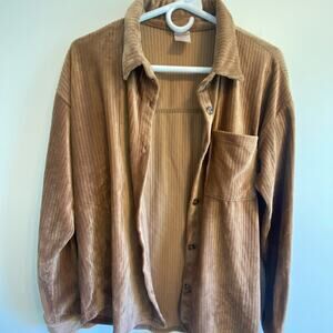 Brown Corduroy Button-Up Shirt